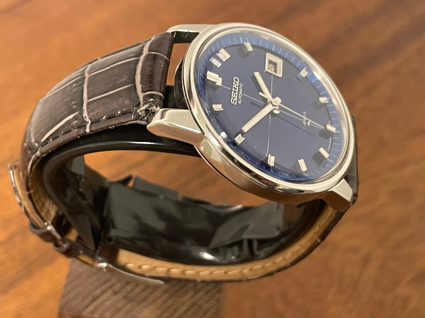 (1970) Seiko 7005-8070 blue sunburst cross dial (serviced)