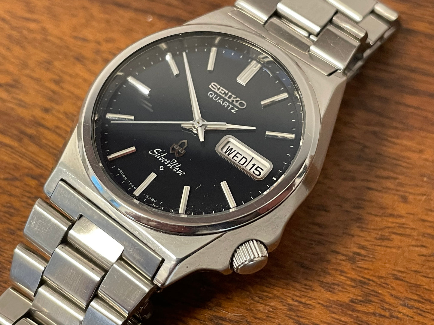 (1978) Seiko 7546-8340 SilverWave - blue vertical sunburst dial (serviced)