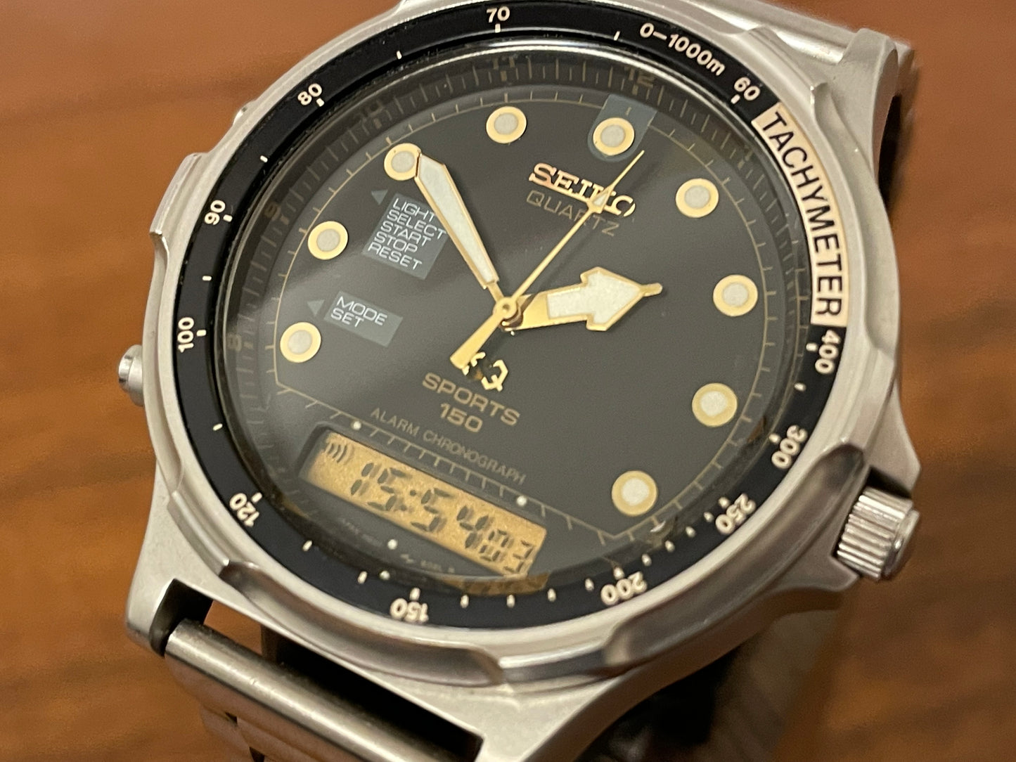 (1989) Seiko H601-802A " Baby Arnie" SQ Sports 150 Alarm Chronograph (serviced)