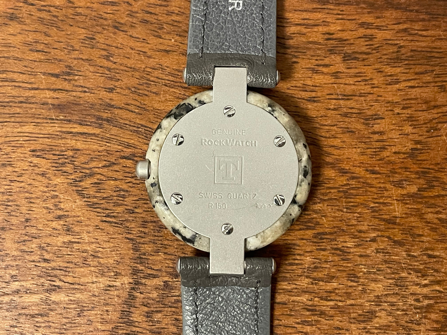 (1980s) Tissot RockWatch R150 beige/black granite - mid size model (NOS)