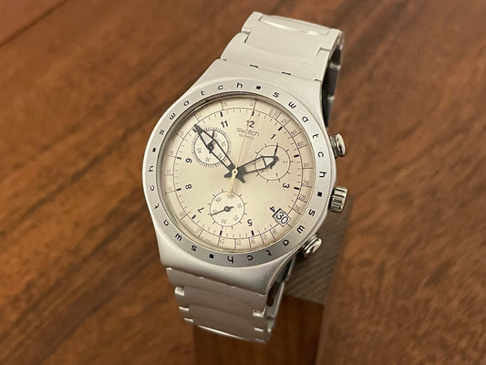 (1999) Swatch YCS4006AG Irony Chrono "FREEZING RAIN" front view