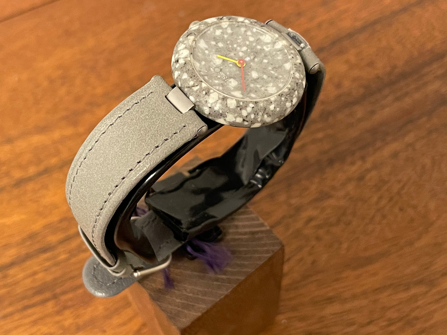 (1980s) Tissot RockWatch R150 white/grey granite - mid size model (NOS)
