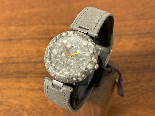 (1980s) Tissot RockWatch R150 white/grey granite - mid size model (NOS)