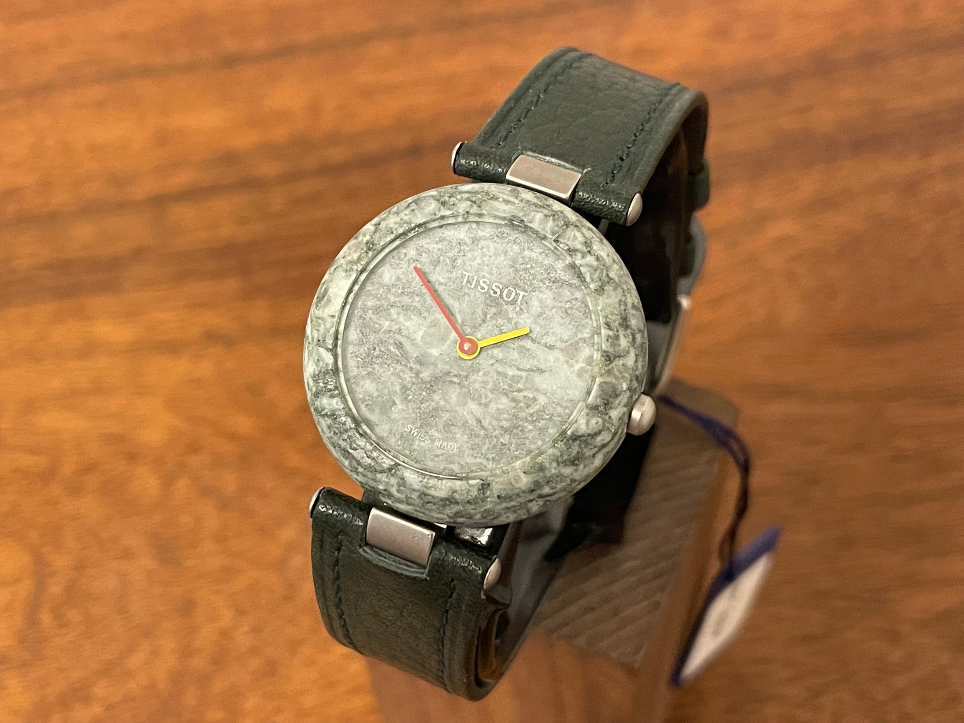 (1980s) Tissot RockWatch R150 green granite - mid size model (NOS)