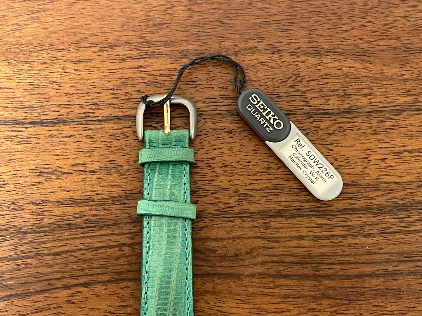 (1992) Seiko 7T32-6D40 Quartz big pusher chronograph - bi-color case - white dial w/ green subdials (NOS)
