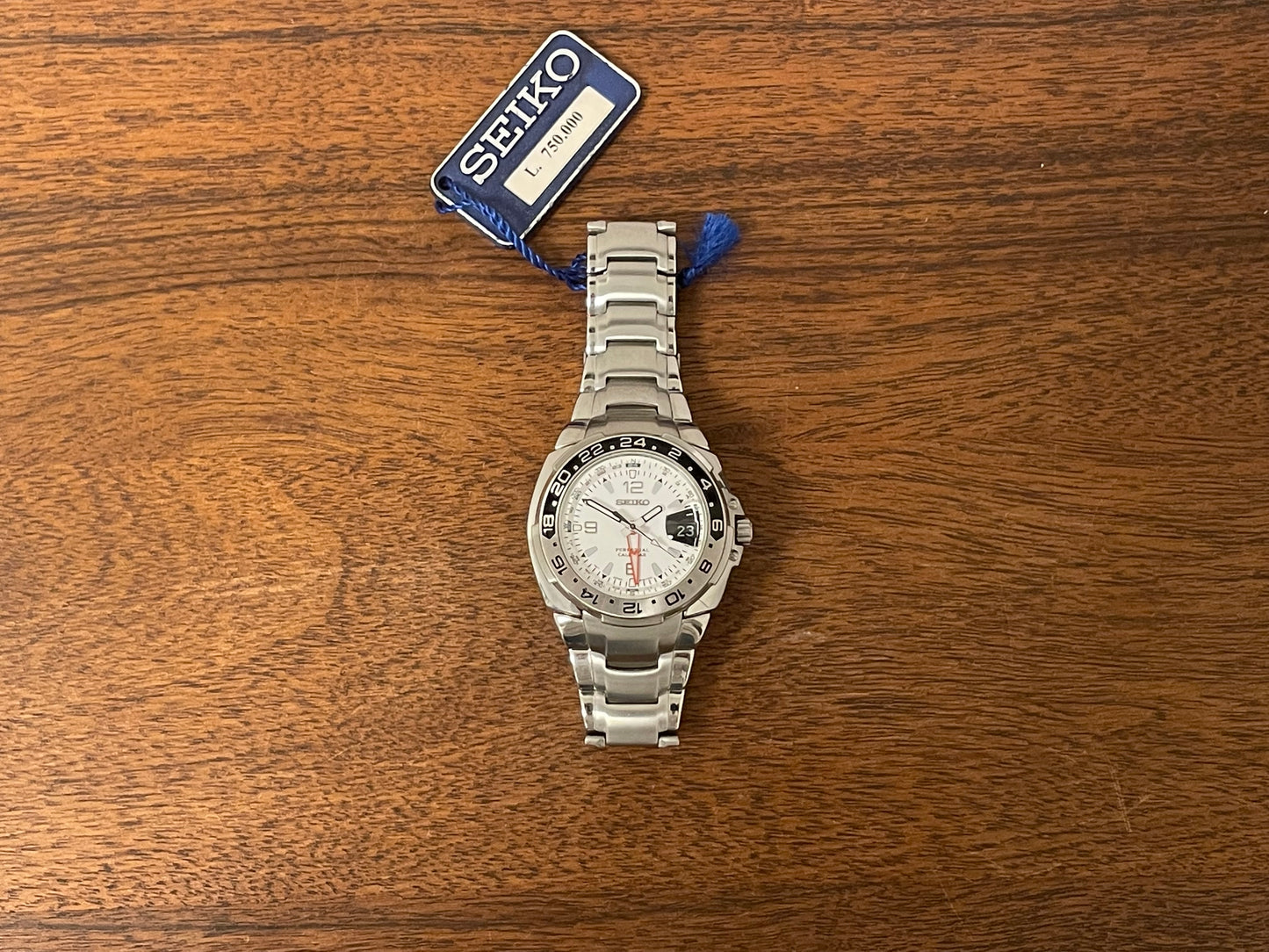(1999) Seiko 8F56-0030 perpetual calendar GMT - white dial (NOS)