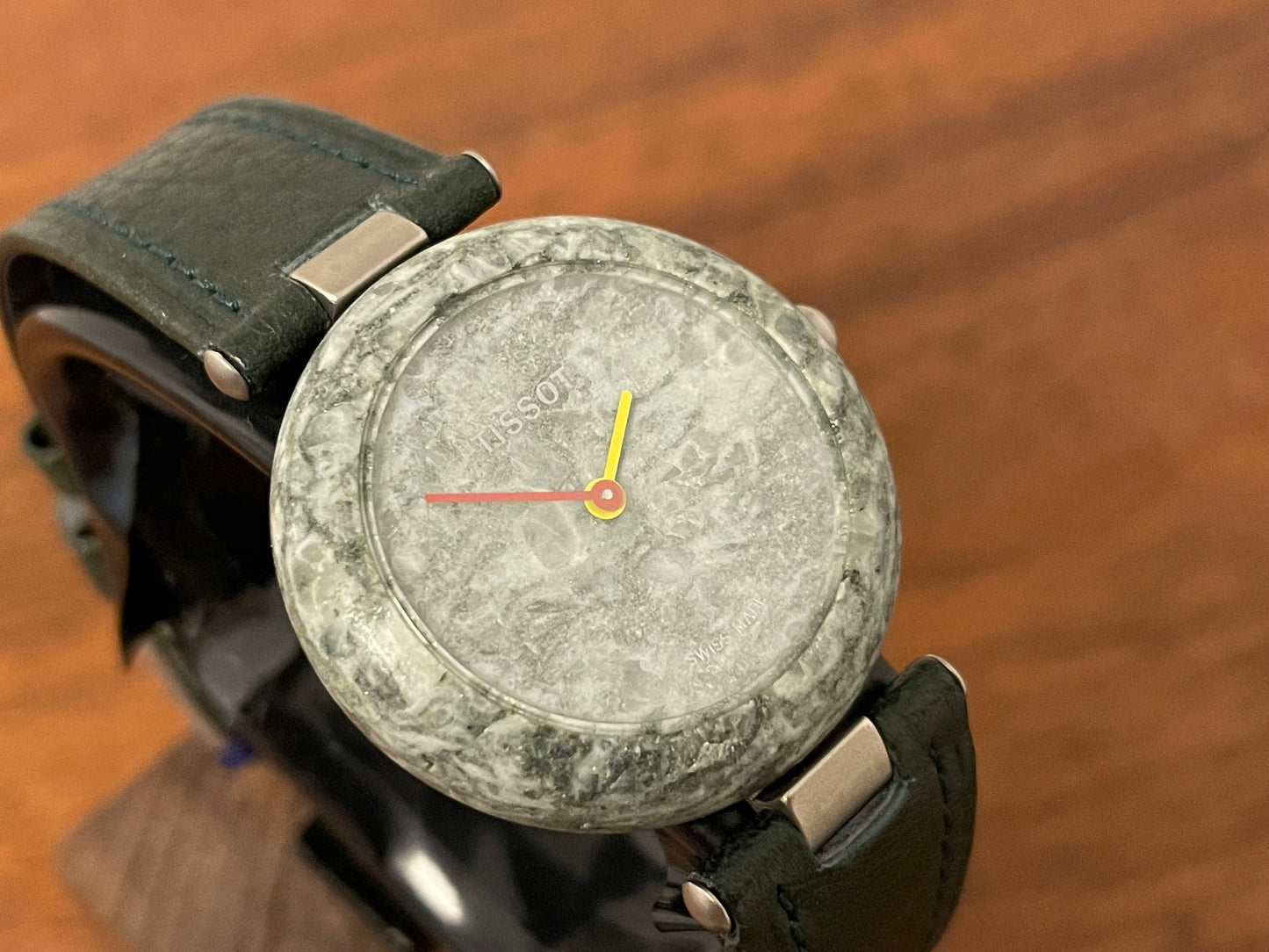 (1980s) Tissot RockWatch R150 green granite - mid size model (NOS)