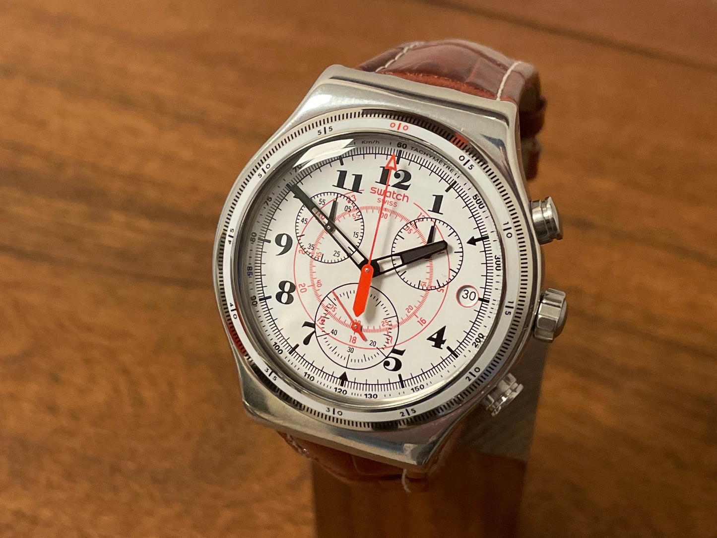 (2016) Swatch YVS414 Irony Chrono "Back To The Roots" (NOS + full set) front view