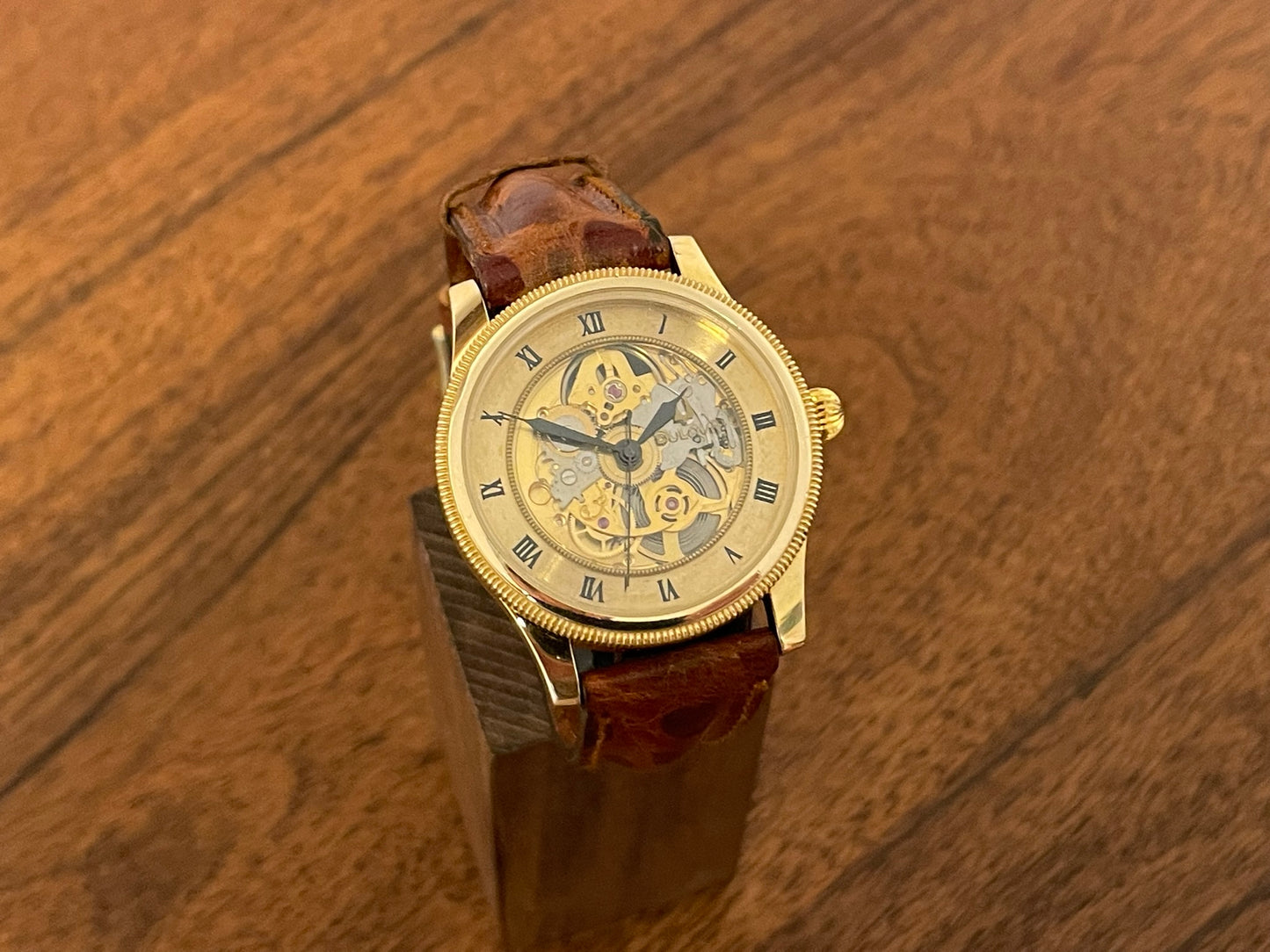 (1980s) Bulova 11987 skeleton dress watch