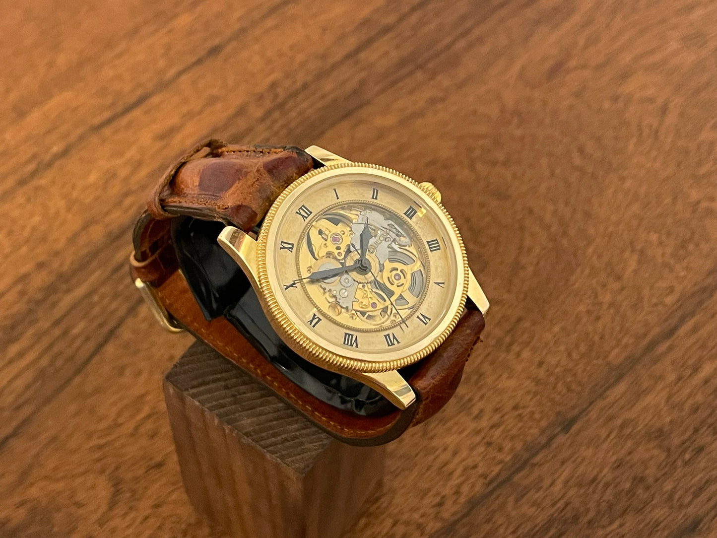 (1980s) Bulova 11987 skeleton dress watch