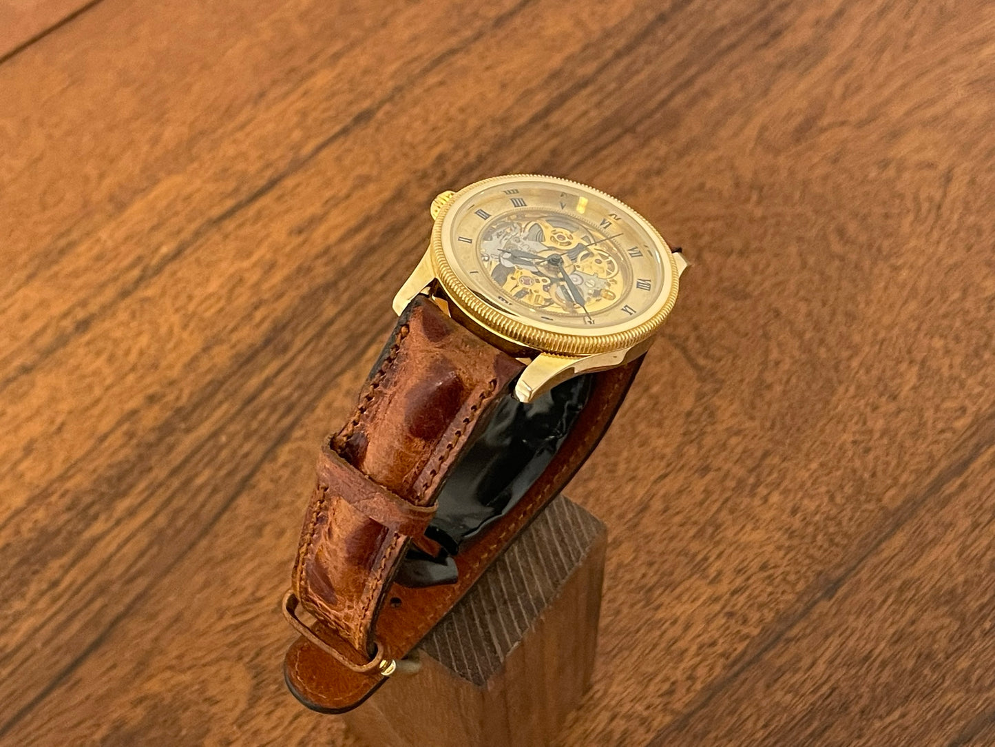 (1980s) Bulova 11987 skeleton dress watch