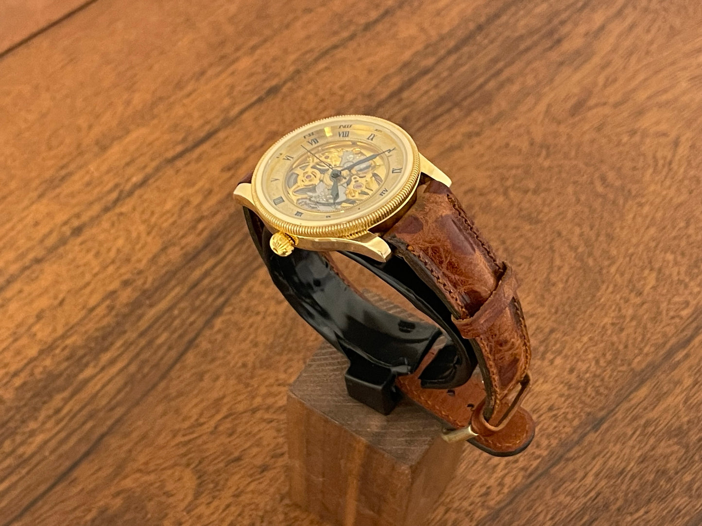 (1980s) Bulova 11987 skeleton dress watch