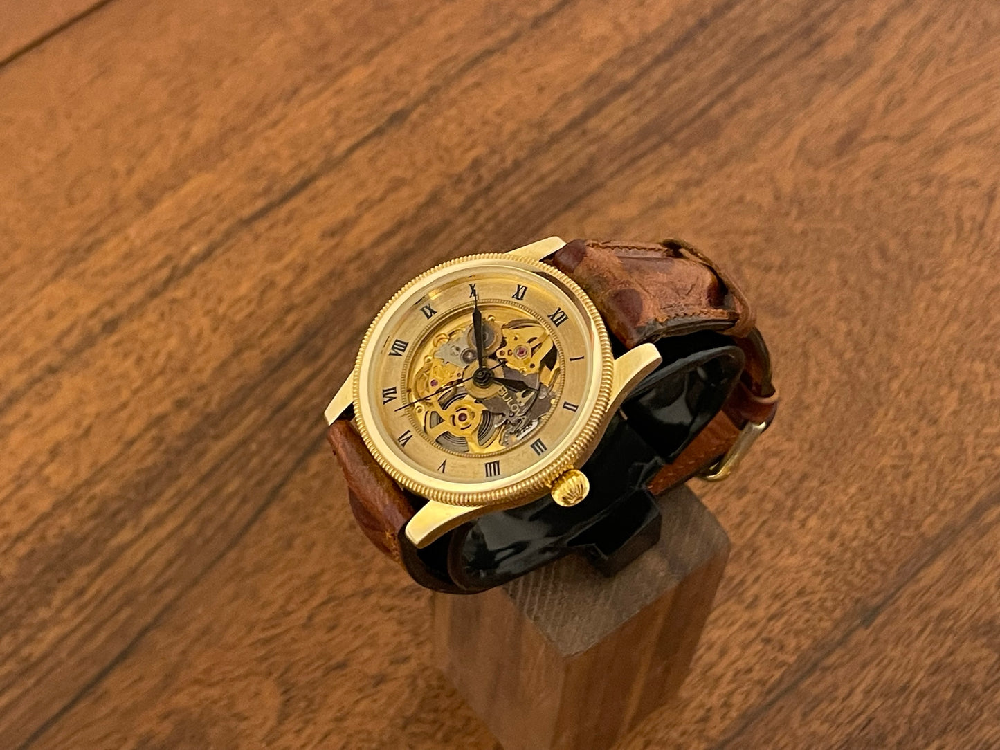 (1980s) Bulova 11987 skeleton dress watch