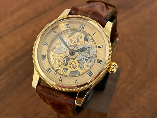 1980 Bulova 11987 skeleton dress watch front view
