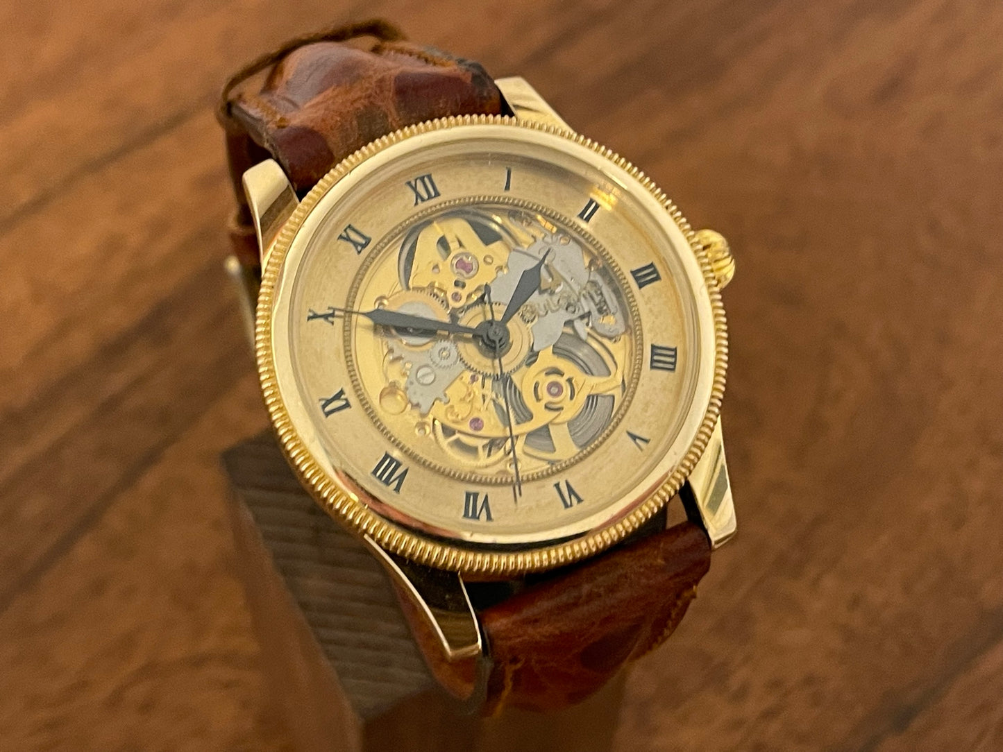 (1980s) Bulova 11987 skeleton dress watch