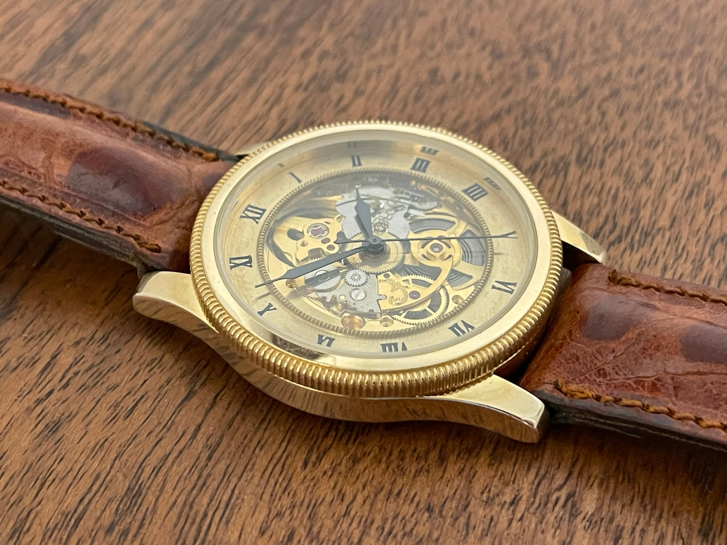 (1980s) Bulova 11987 skeleton dress watch