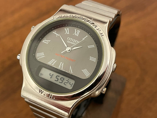 1980s Citizen T011-312724 KA Chronograph W.R. front view