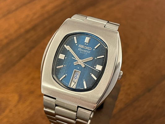 1983 vintage Seiko 3863-5009 Quartz 3003 "ocean dial" front view
