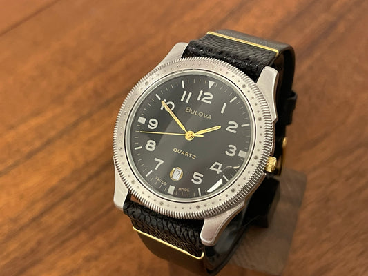 (1990s/2000s) vintage Bulova 5900 field/military watch (serviced) front view