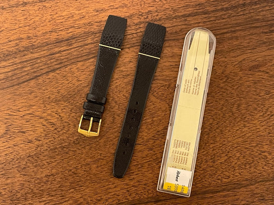 18mm Hirsch Robert leather strap - Dark brown (NOS)