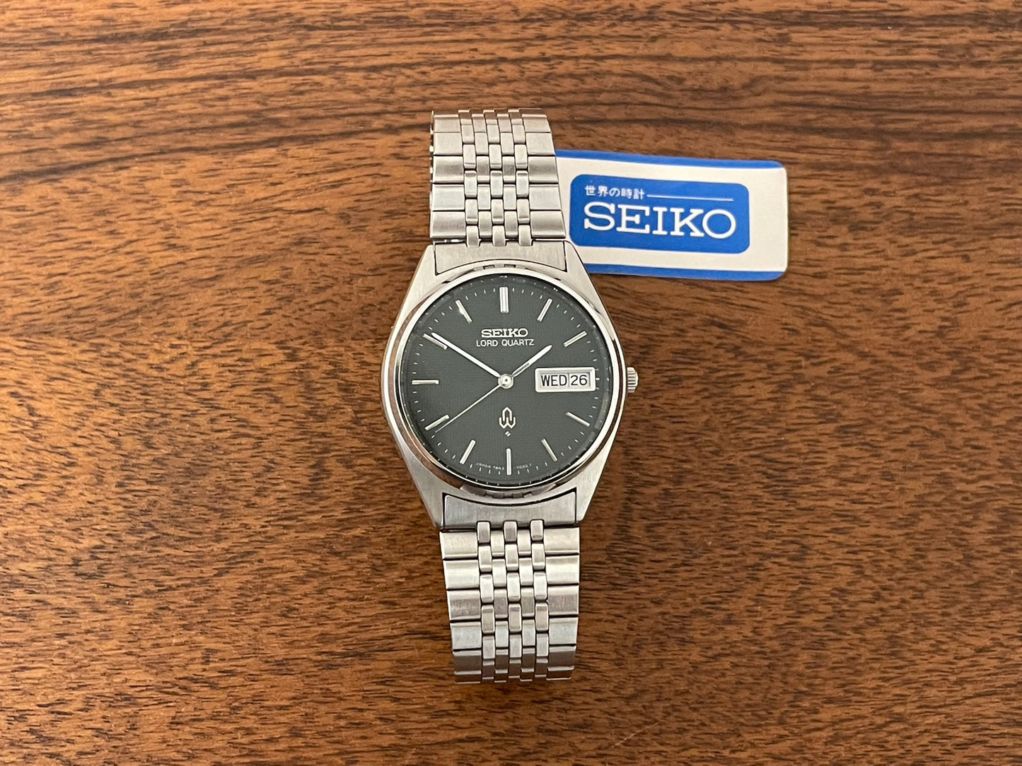 (1978) Seiko 7853-7020 Lord Quartz - green textured dial (NOS)