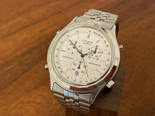 (1990s) vintage Citizen 3560-351606 Chronograph front view