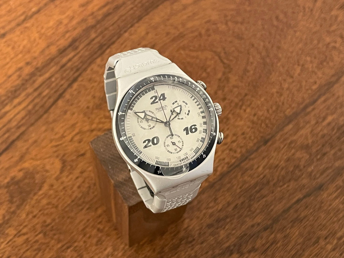 (1997) Swatch YCS1006 Irony Chrono "Straight Edge" (full set)