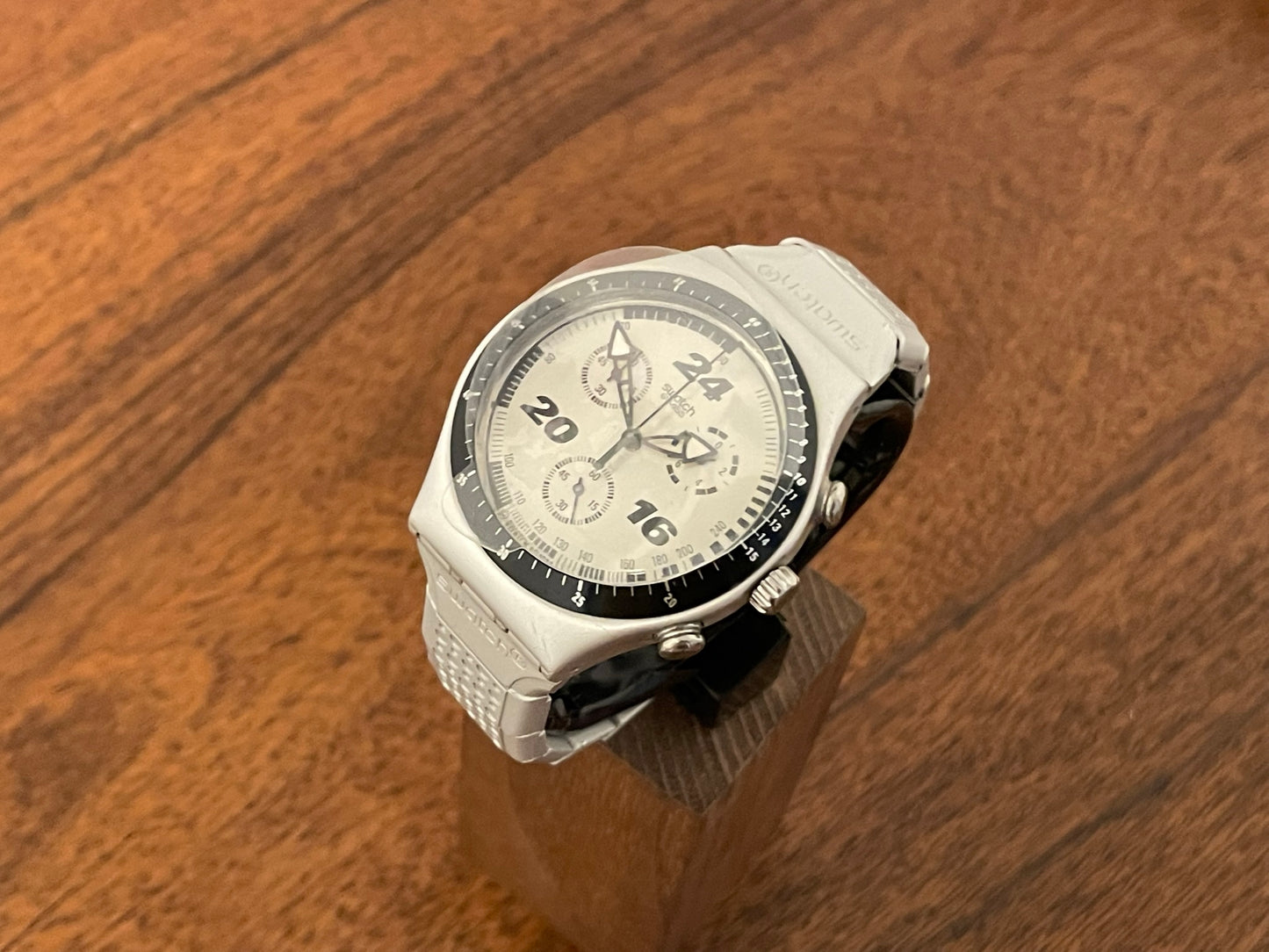(1997) Swatch YCS1006 Irony Chrono "Straight Edge" (full set)