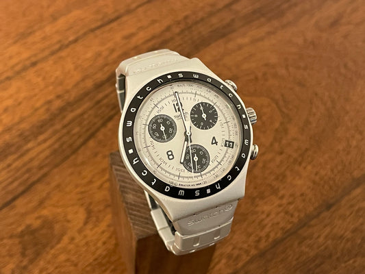 (1998) vintage Swatch YCS4001 Irony Chrono "Adrenaline" front view