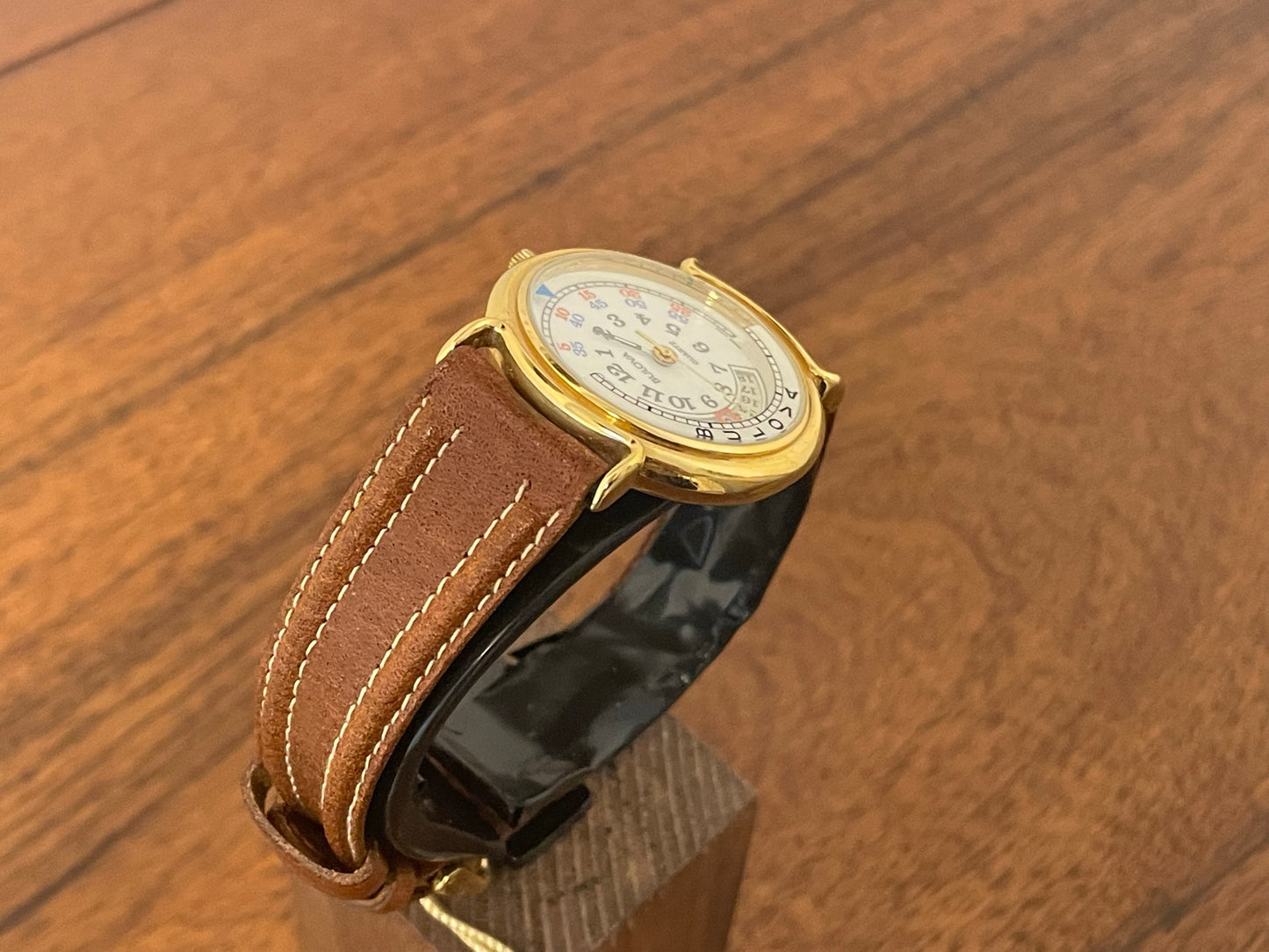(1980s) Bulova Timetrax dress watch with "jumping minutes" (NOS)