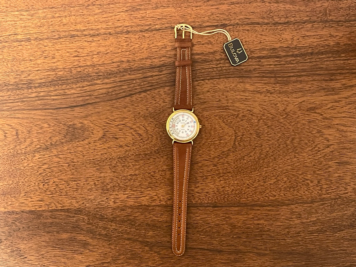 (1980s) Bulova Timetrax dress watch with "jumping minutes" (NOS)