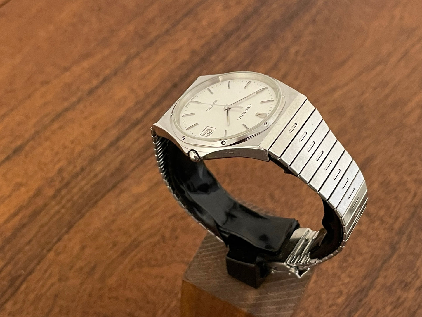 (1980s) Certina date only with integrated bracelet (serviced)