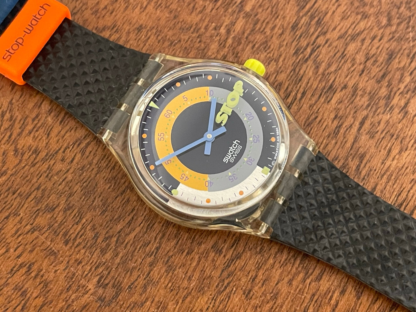 (1992) Swatch SSK100 stop-watch "Coffee Break" (NOS)