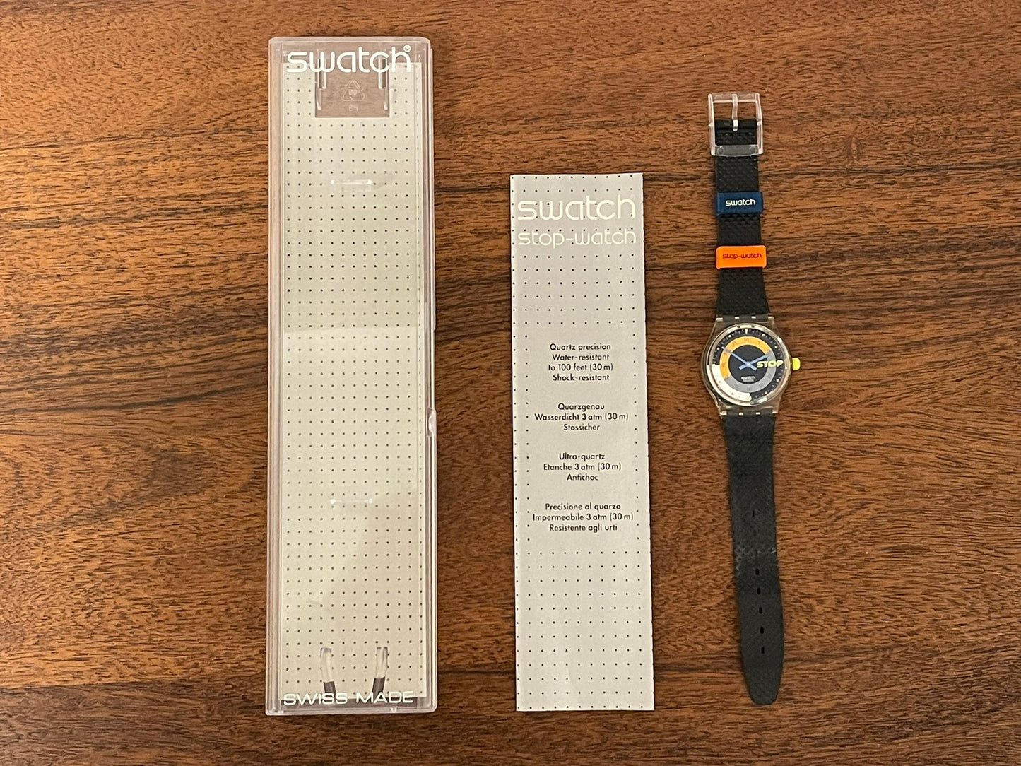 (1992) Swatch SSK100 stop-watch "Coffee Break" (NOS)
