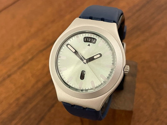 (2001) vintage Swatch YGS7008 Irony "Extrados Aqua" (NOS) front view