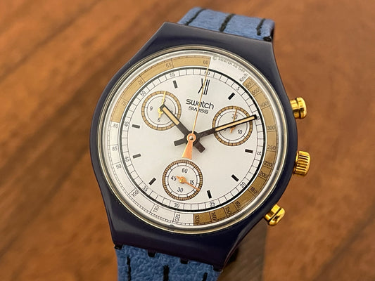 (1992) vintage Swatch SCN100 Chrono "Skipper" (NOS) front view