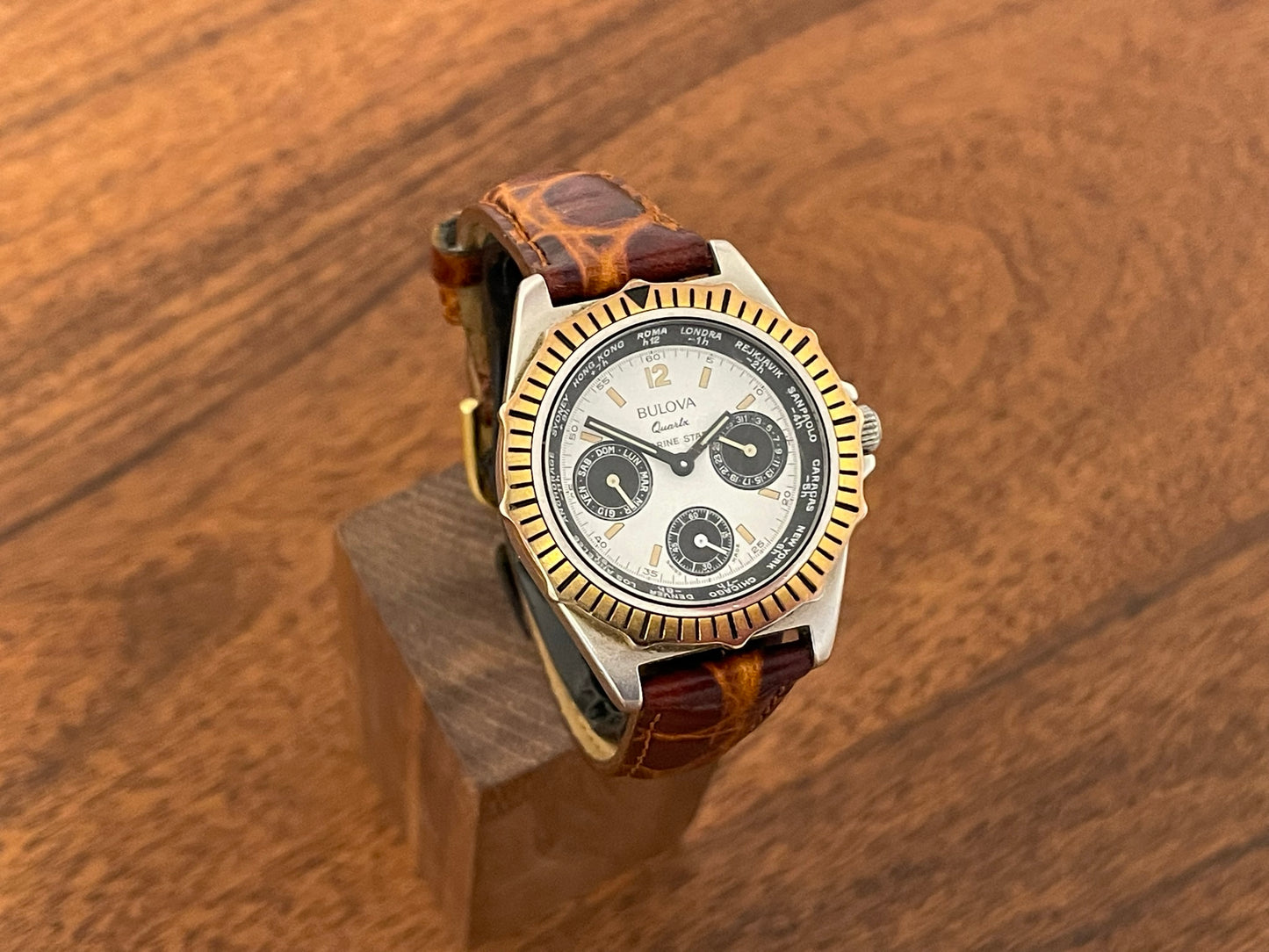 (1980s/1990s) Bulova Marine Star GMT/world timer - small size