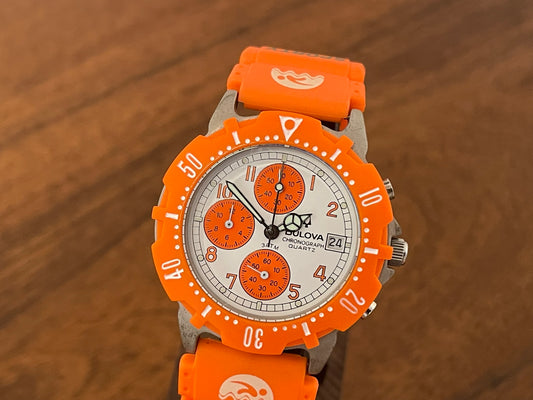 (1990s/2000s) vintage Bulova Sporty chronograph diver front view