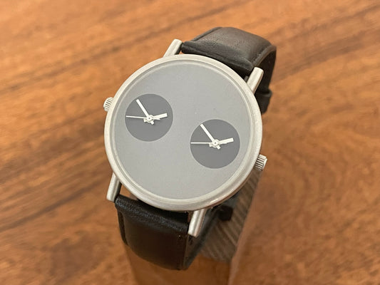 (1990s) vintage Grus Watch dual time dress watch (NOS) front view