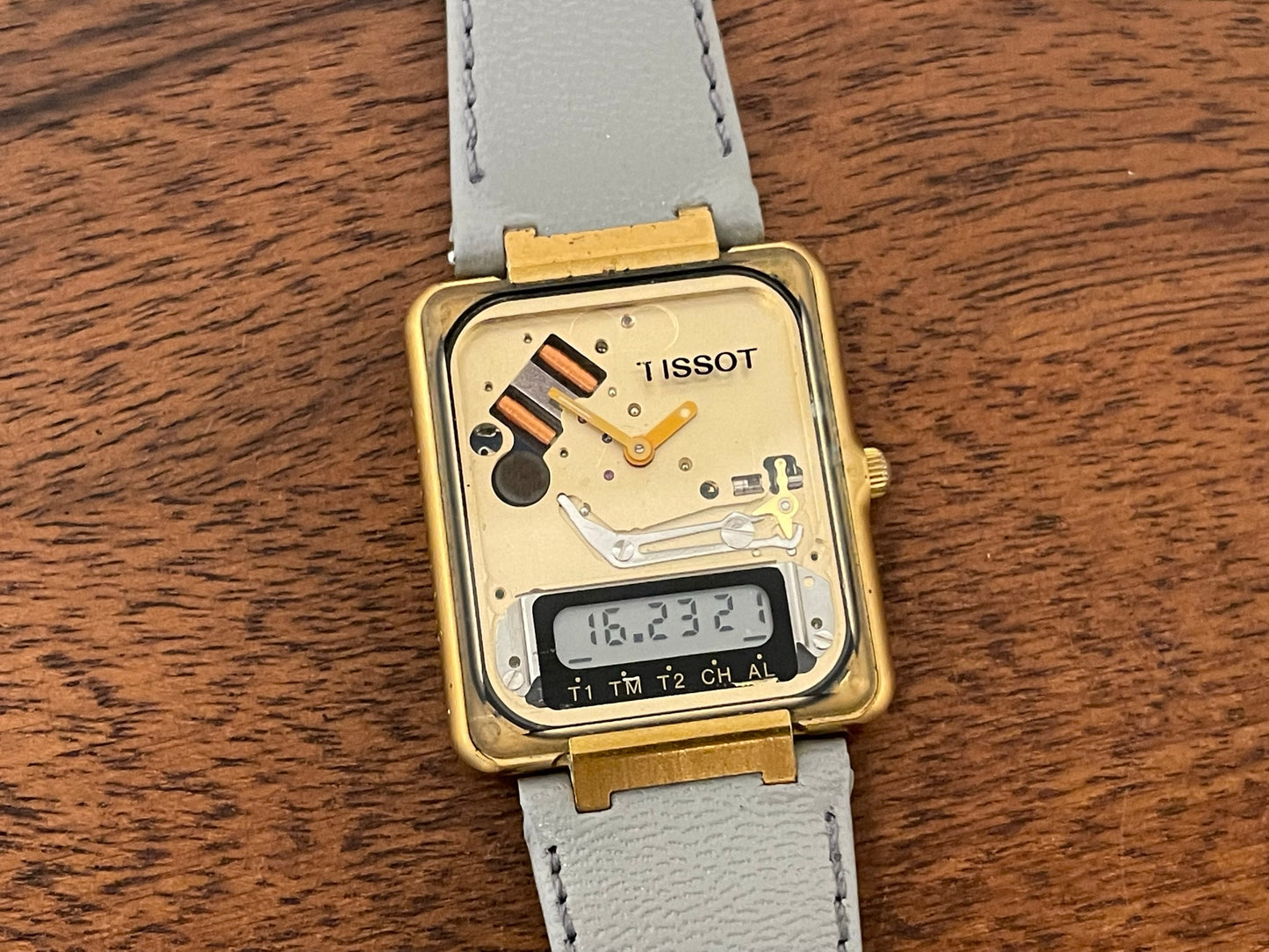 (1980s) Tissot TwoTimer skeleton "Tank"