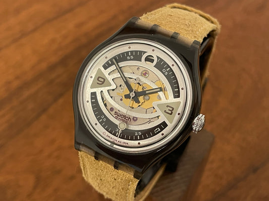 (1995) vintage Swatch SAM106 automatic "Rugby" front view