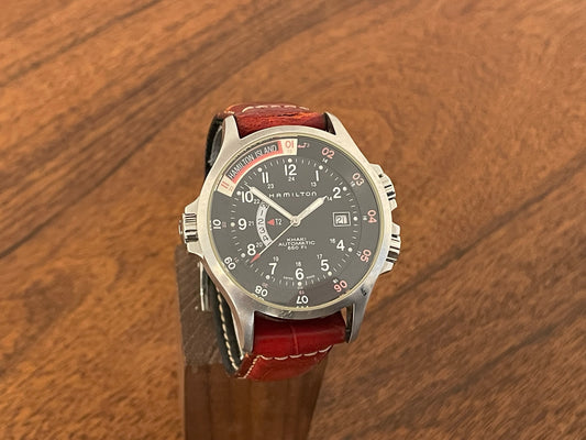(2010s) Hamilton H776152 Khaki GMT/world timer 660ft front view