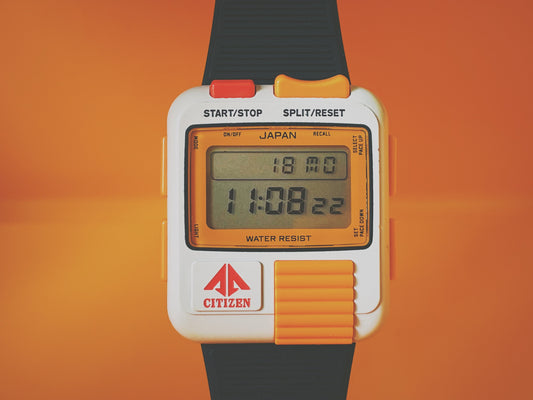 Front view Citizen Promaster Sports Jogging digital “Bullhead” D050 orange