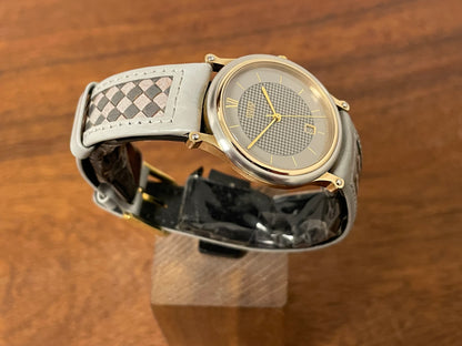 (1986) Citizen 2810-956141 SA dress watch - checkered dial w/ gold markers (NOS)