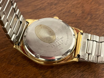 (1982) Seiko 8223-6060 SQ - Solid Gold Plated (SGP) case with gold dial