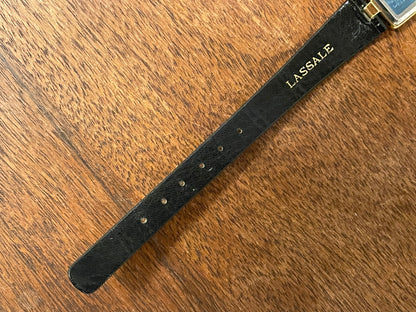 (1984) Seiko 1230-5499 Lassale dress watch - black & grey pyjama dial w/ stick markers - small size (NOS)