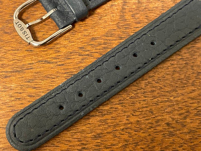 16mm Tissot Rockwatch R150 dark blue leather strap (NOS)