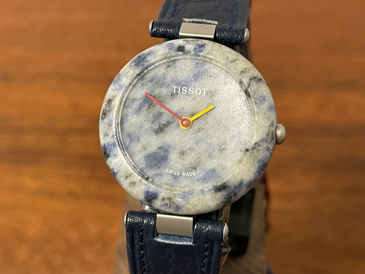 (1980s) Tissot RockWatch R150 light blue sodalite - mid size model (NOS)