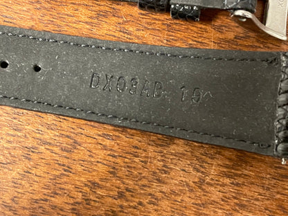 19mm Seiko DX03AB strap - black lizard