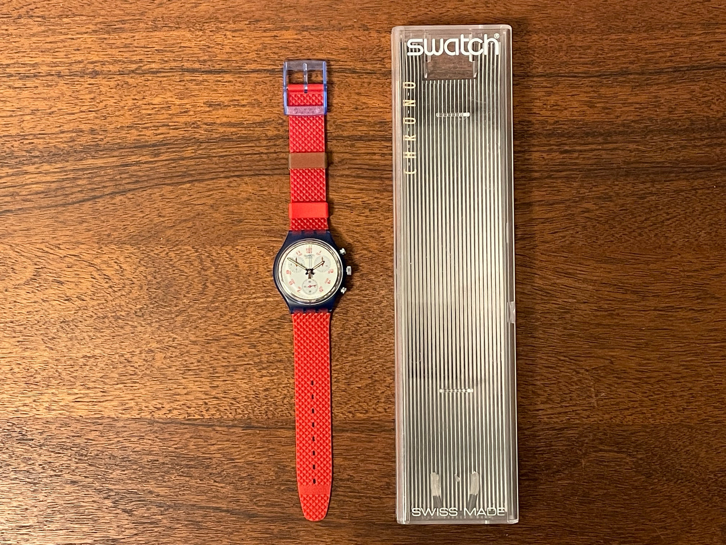 (1992) Swatch SCN103 Chrono "JFK" (NOS + full set)